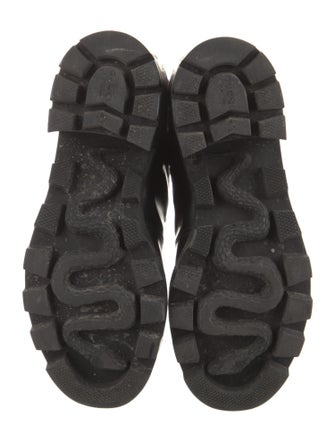 Gucci Sylvie Web Accent Leather Combat Boots