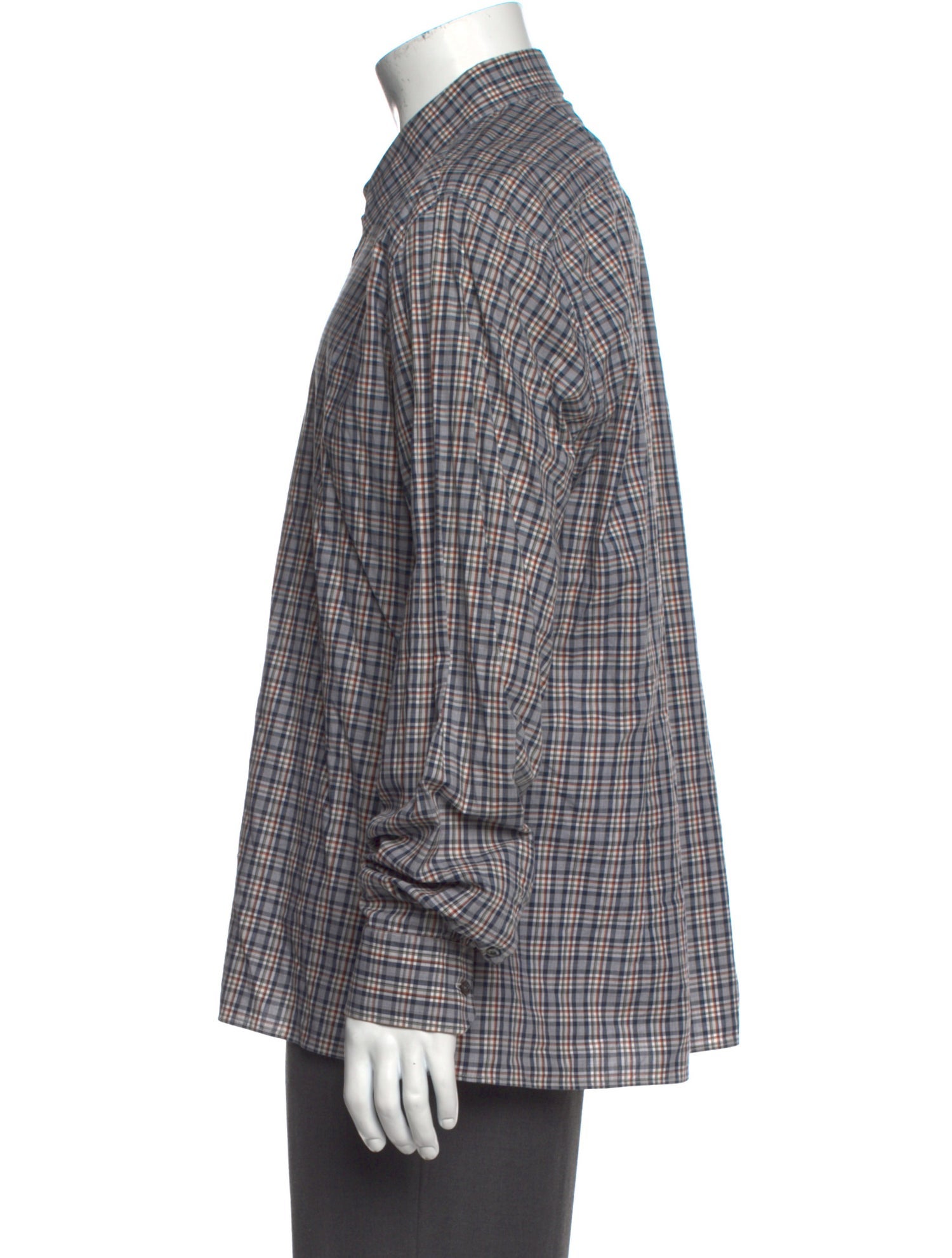 Gucci Plaid Print Long Sleeve Dress Shirt