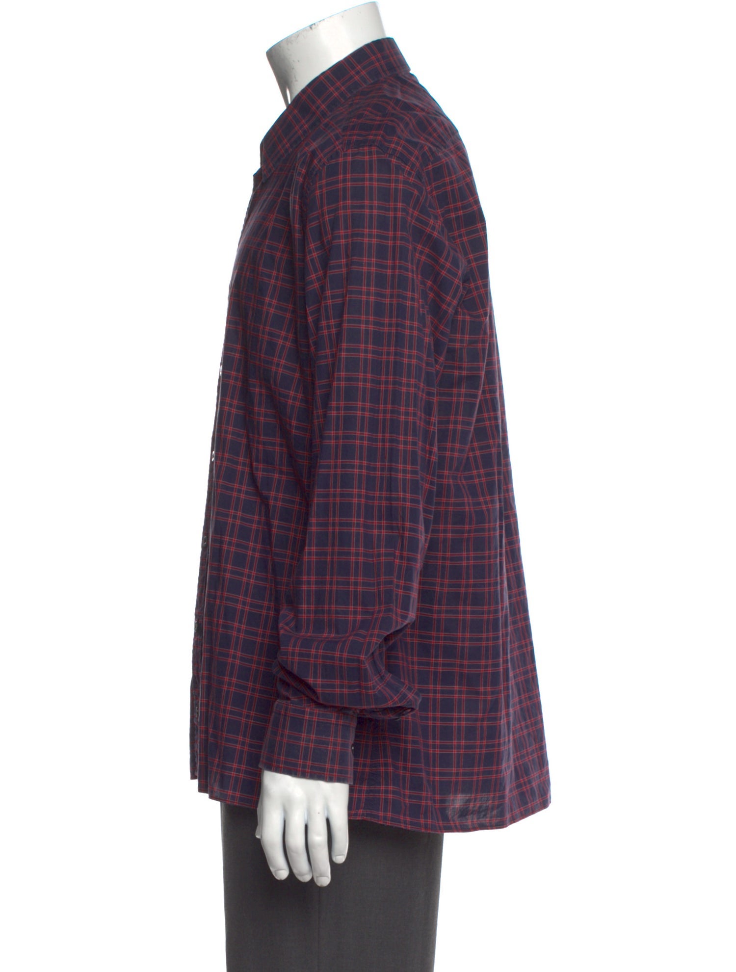 Gucci Plaid Print Long Sleeve Dress Shirt