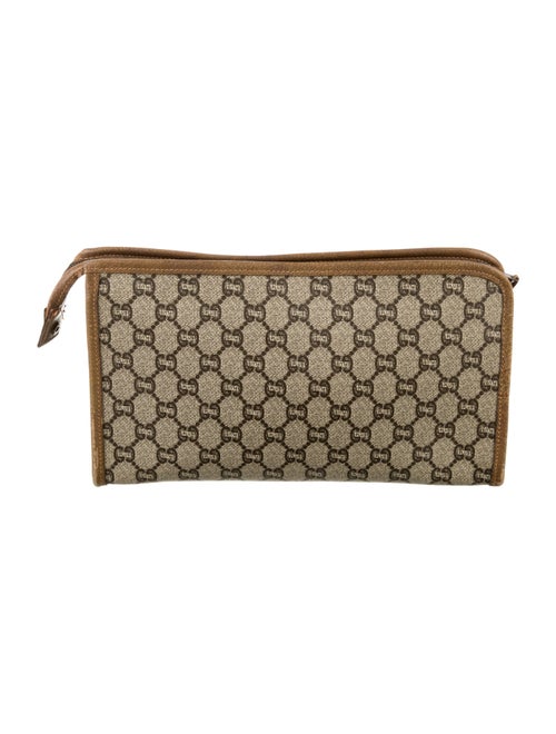 Gucci Leather Trim GG Plus Cosmetic Bag