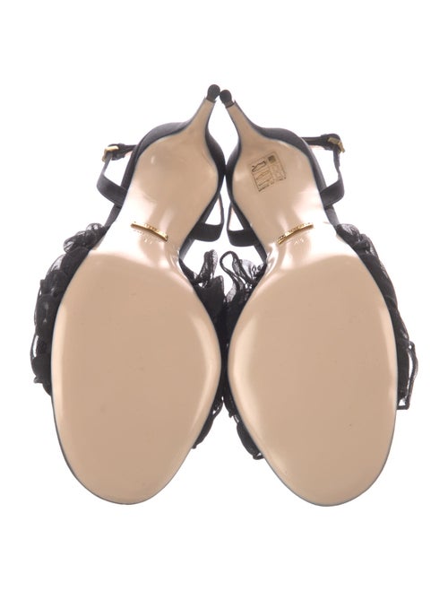 Gucci Double G Logo Satin Slingback Sandals