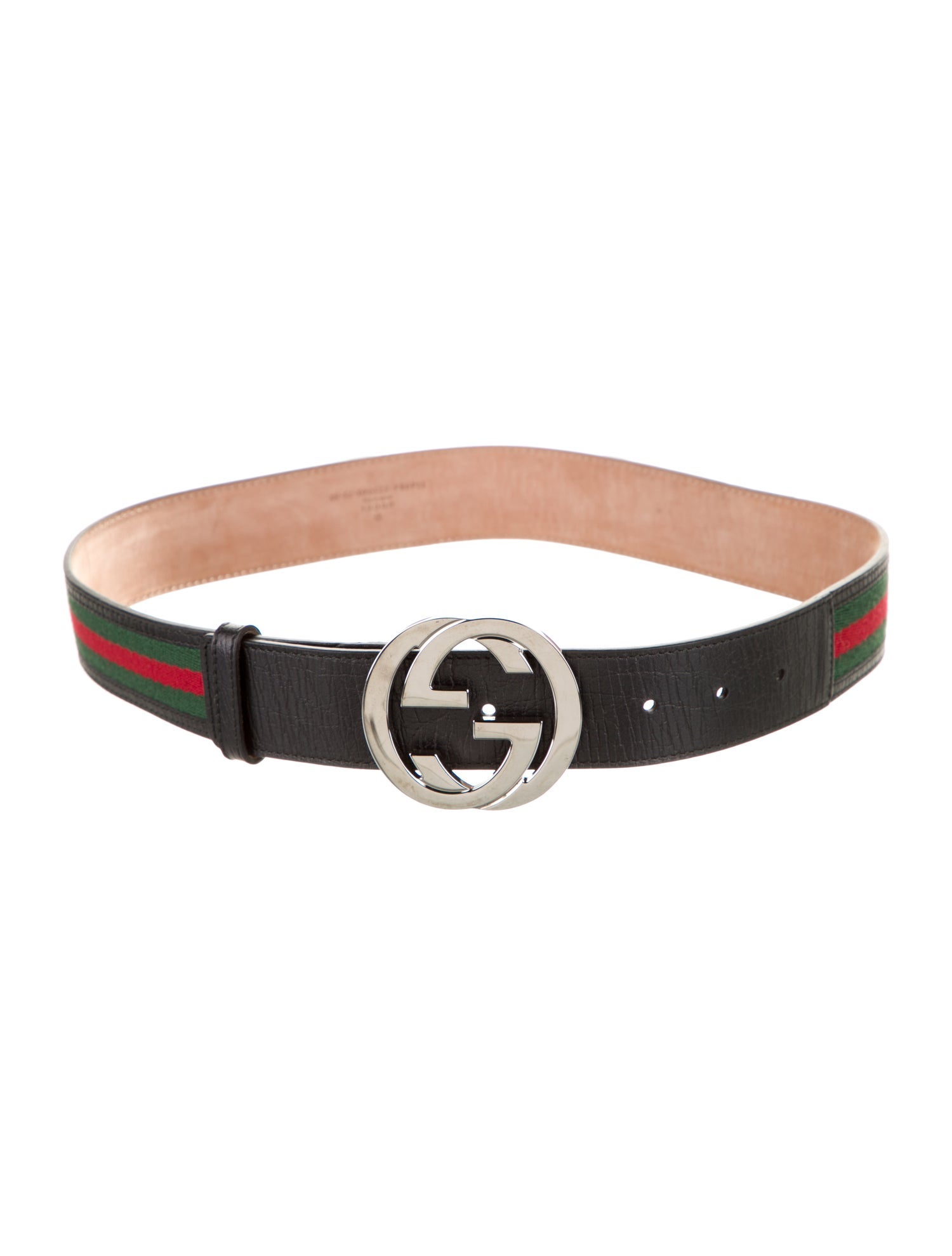 Gucci Web Accent Leather Belt