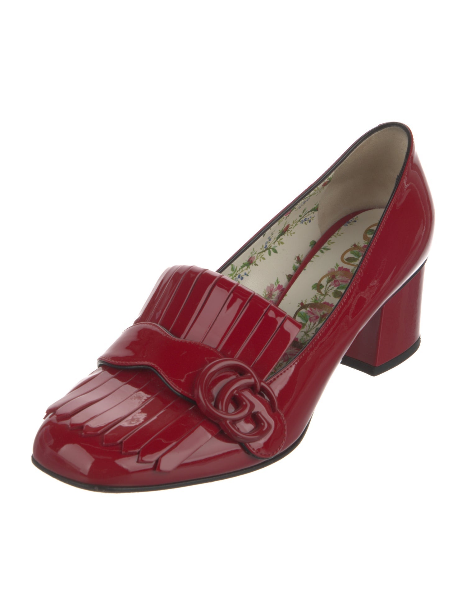 Gucci Double G Logo Patent Leather Pumps