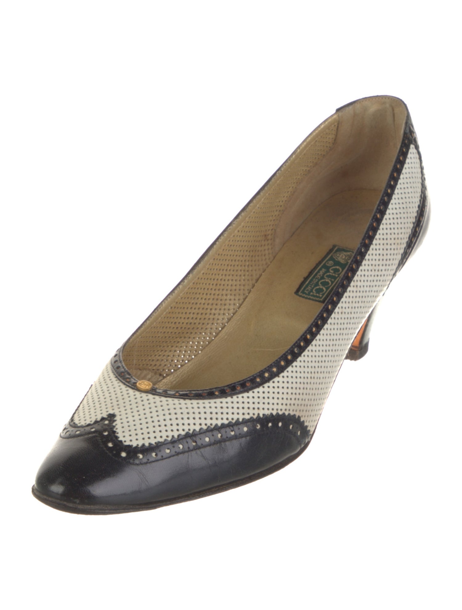 Gucci Leather Colorblock Pattern Pumps