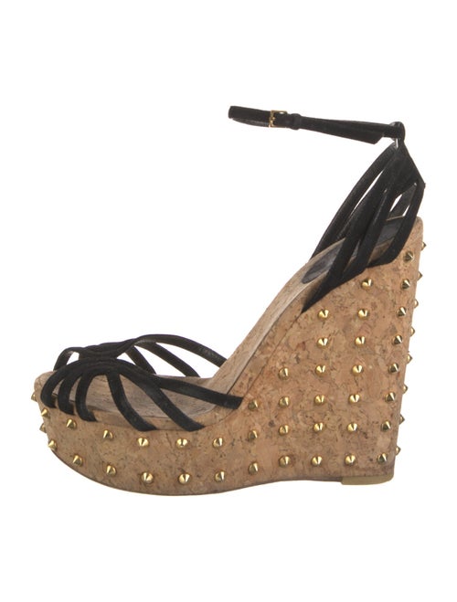 Gucci Spike Accents Suede Sandals