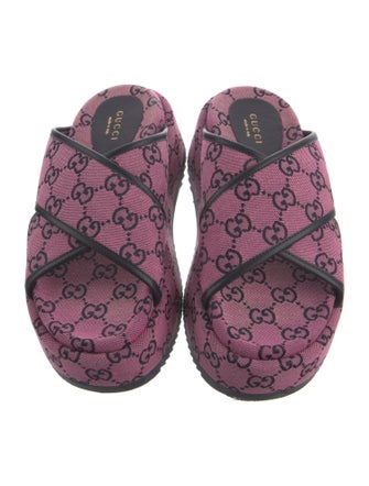 Gucci Canvas Printed Slides