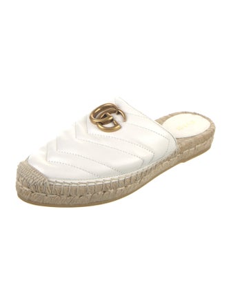 Gucci Double G Logo Leather Espadrilles