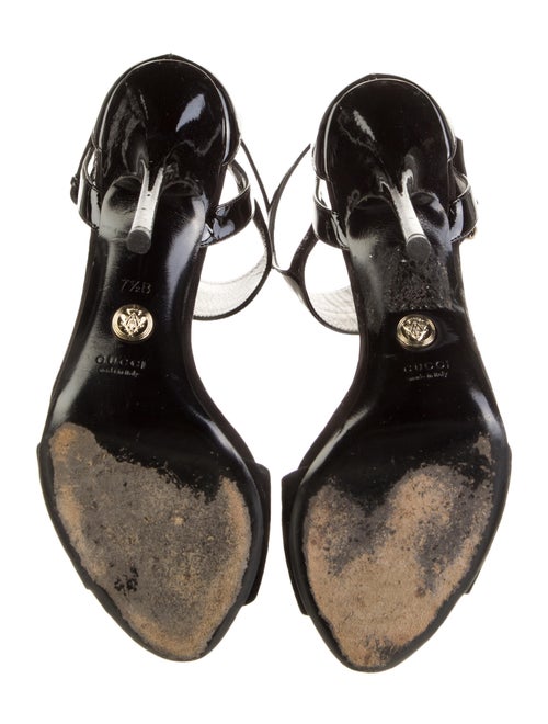 Gucci Horsebit Accent Patent Leather Sandals