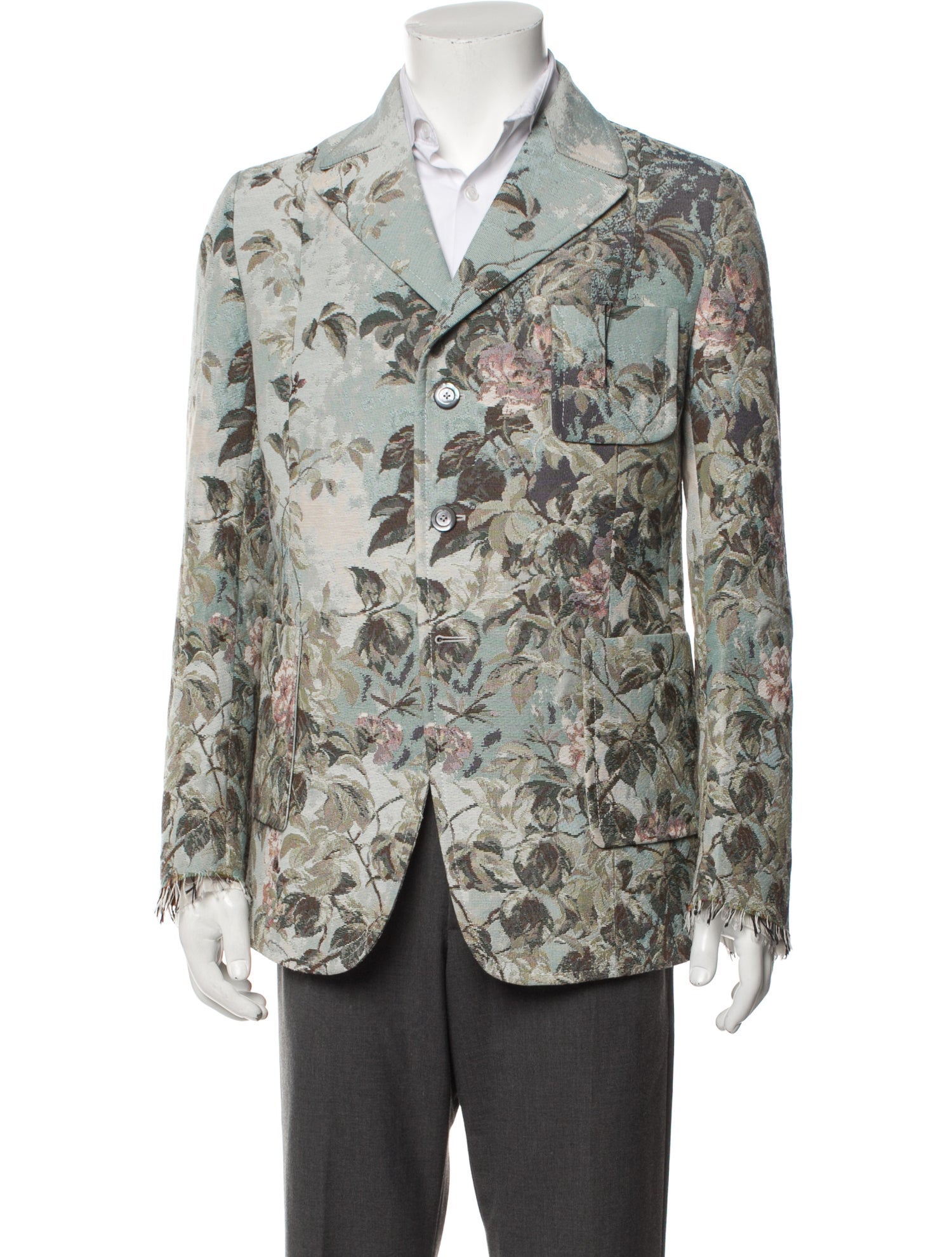 Gucci Floral Print Crystal Embellishments Blazer