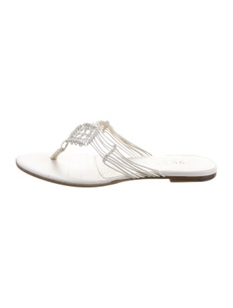 Gucci Leather Animal Print Slides