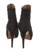 Gucci Suede Fringe Trim Accent Lace-Up Boots