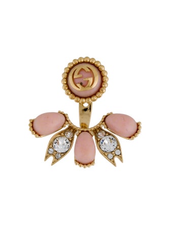 Gucci Crystal & Enamel Stud w/ Jacket Single Earring