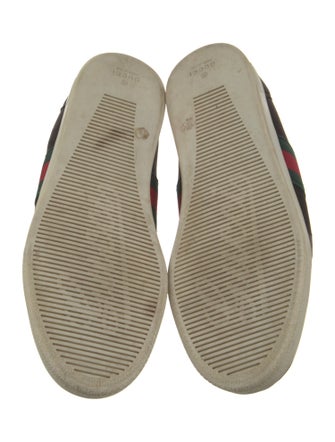 Gucci Leather Fur Trim Wedge Sneakers