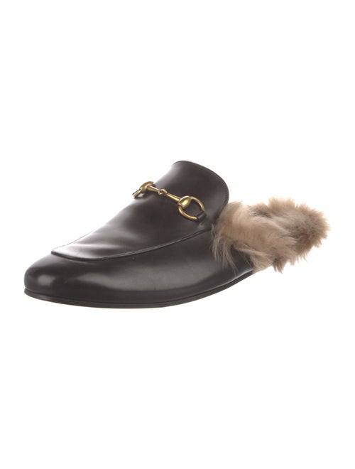 Gucci Horsebit Accent Leather Slippers