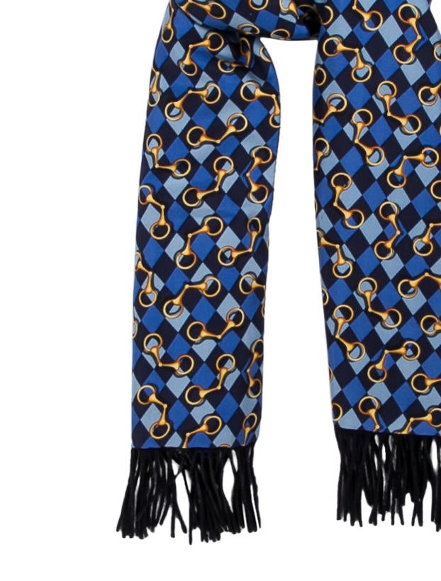 Gucci Cashmere & Silk Horsebit Scarf Accessories GUC172432 The