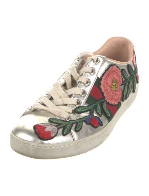 Gucci Web Accent Leather Sneakers