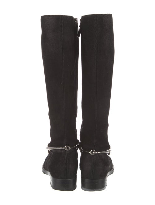 Gucci Horsebit Accent Suede Riding Boots