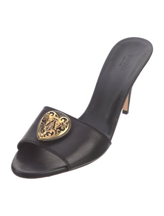 Gucci GG Canvas Leather Slides