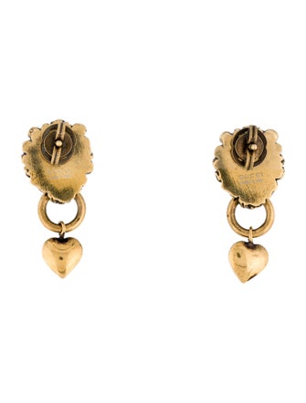 Gucci Lion Head & Heart Stud Earrings