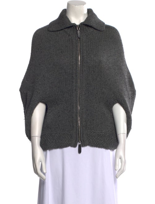 Gucci Camel Leather Mock Neck Sweater