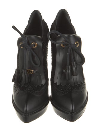 Gucci Suede Lasercut Accents Lace-Up Boots