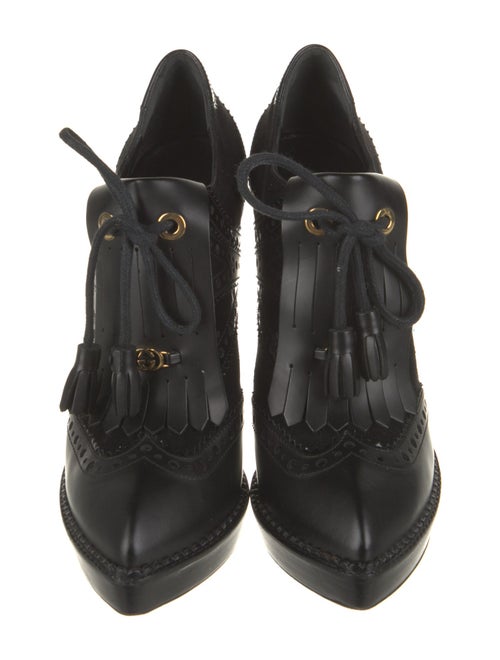 Gucci Suede Lasercut Accents Lace-Up Boots