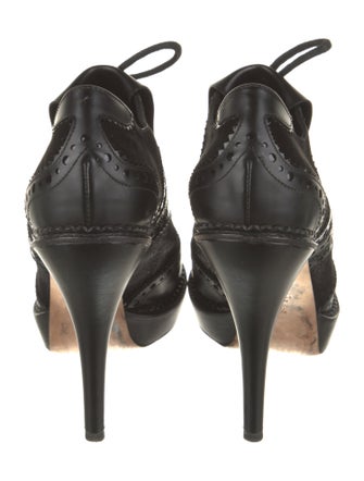 Gucci Suede Lasercut Accents Lace-Up Boots