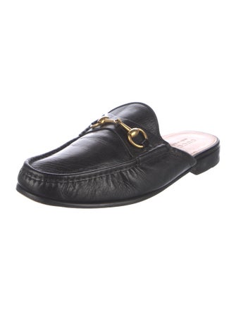 Gucci Horsebit Accent Leather Slippers