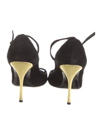 Gucci Interlocking G Logo Suede D'Orsay Pumps