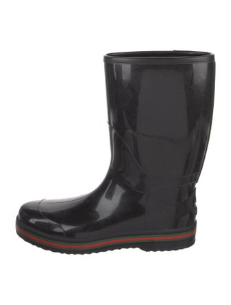 Gucci Web Accent Rubber Rain Boots