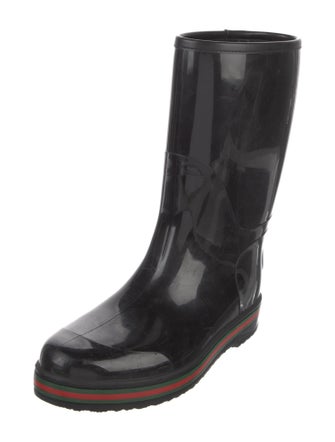 Gucci Web Accent Rubber Rain Boots