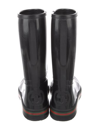 Gucci Web Accent Rubber Rain Boots