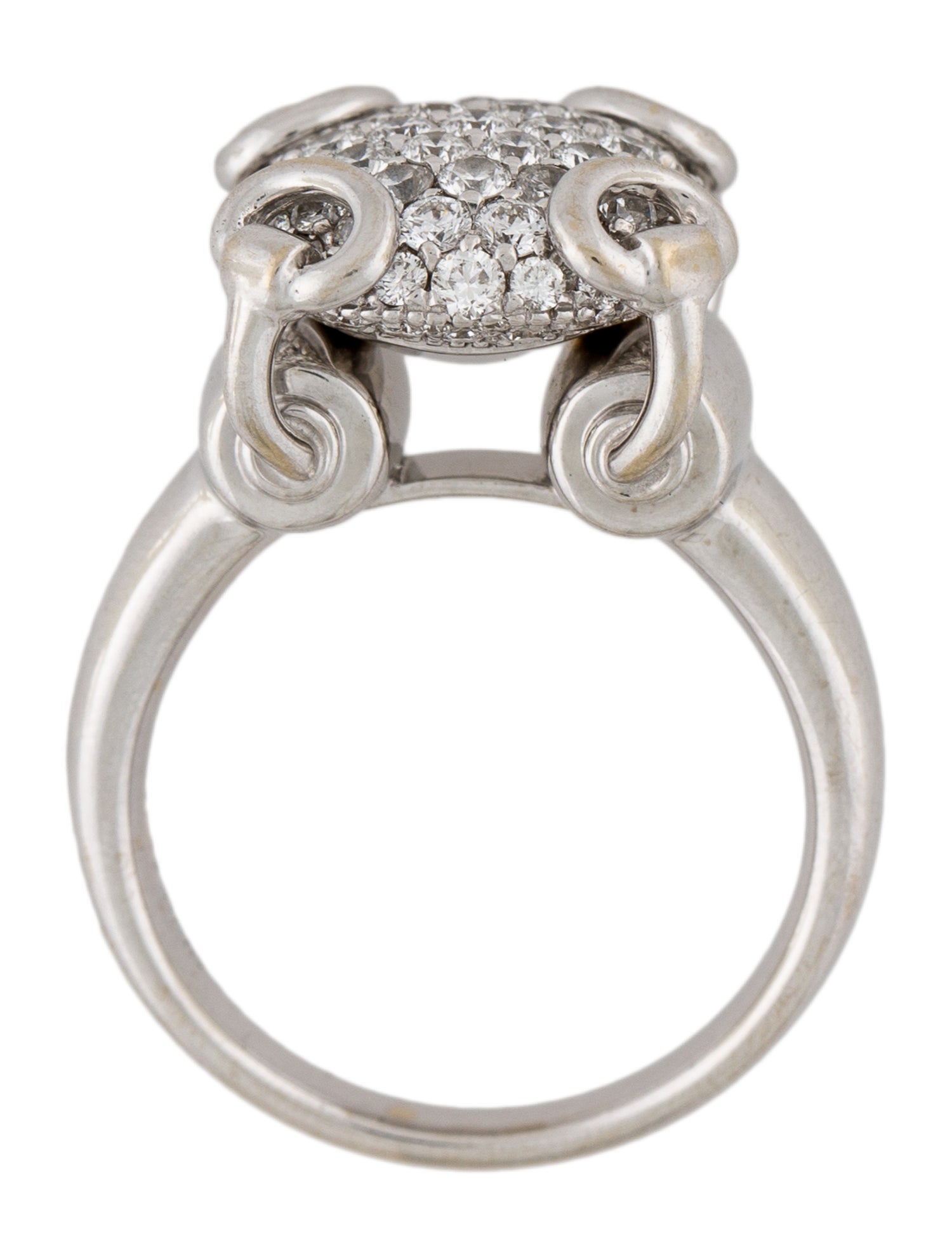 Gucci 18K 1.36ctw Diamond Horsebit Cocktail Ring