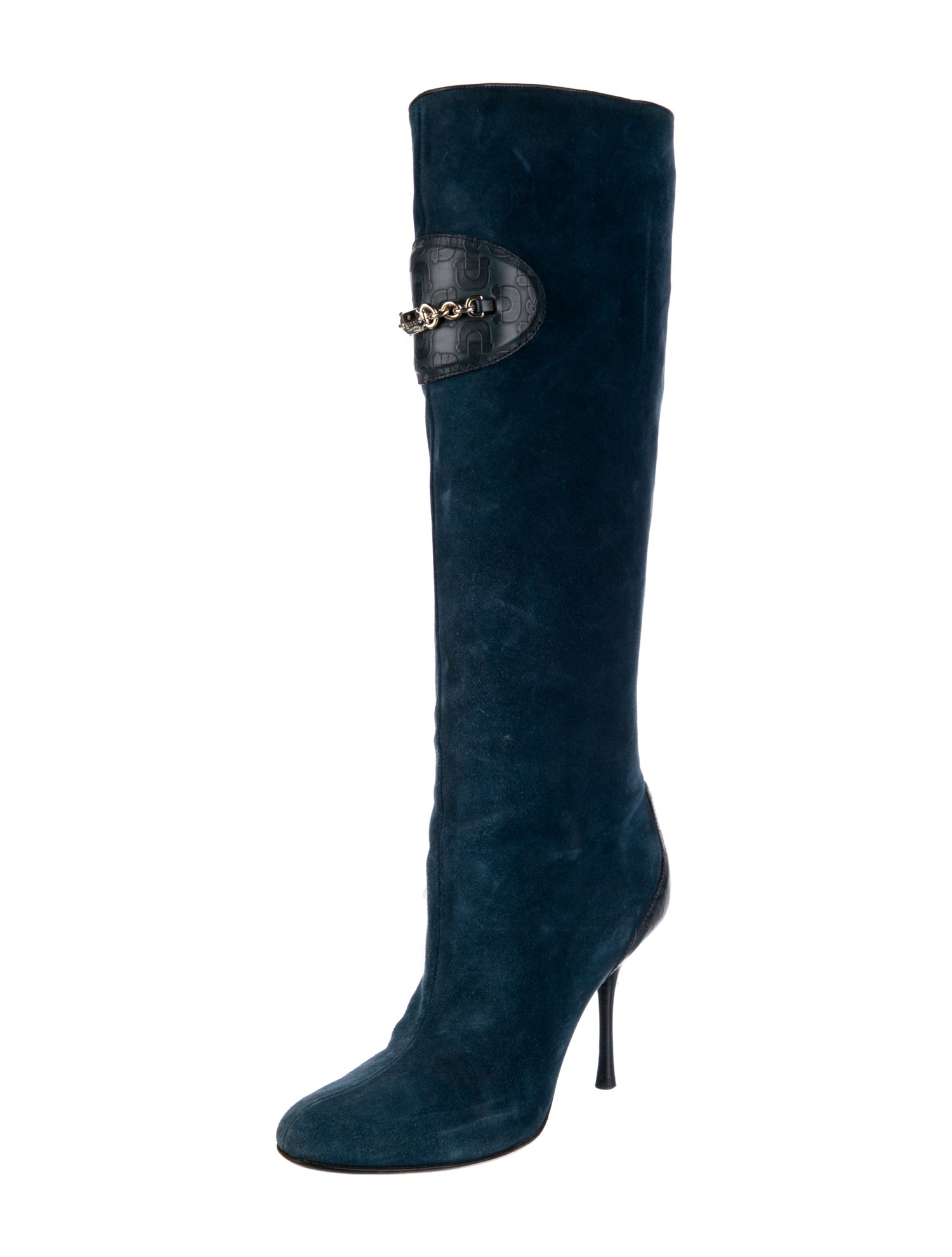 Gucci Suede Colorblock Pattern Boots