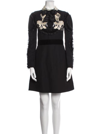 Gucci 2016 King Spaniel Appliqué Dress