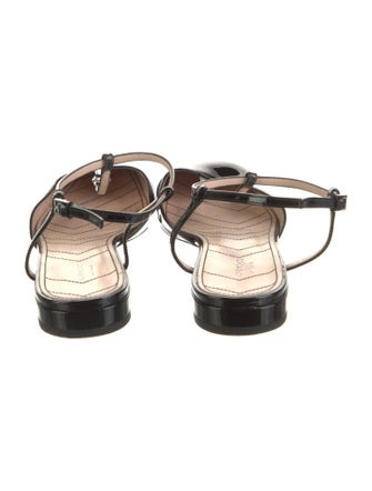 Gucci Double G Logo Patent Leather Slingback Flats