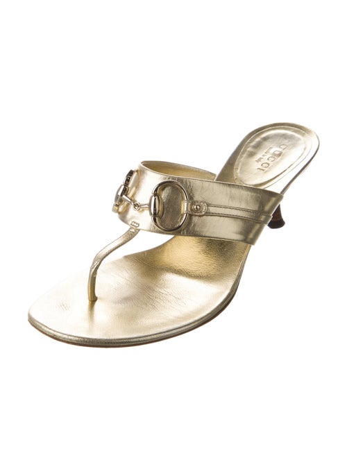 Gucci Horsebit Accent Leather Slides