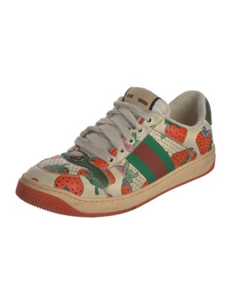 Gucci Web Accent Leather Sneakers