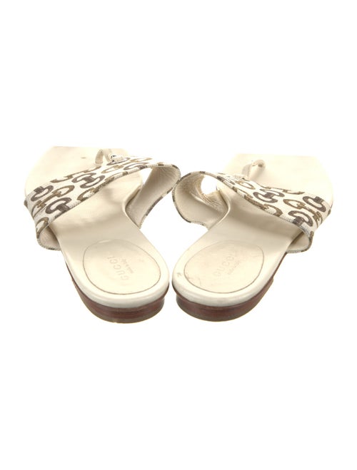 Gucci Horsebit Accent Canvas Slides