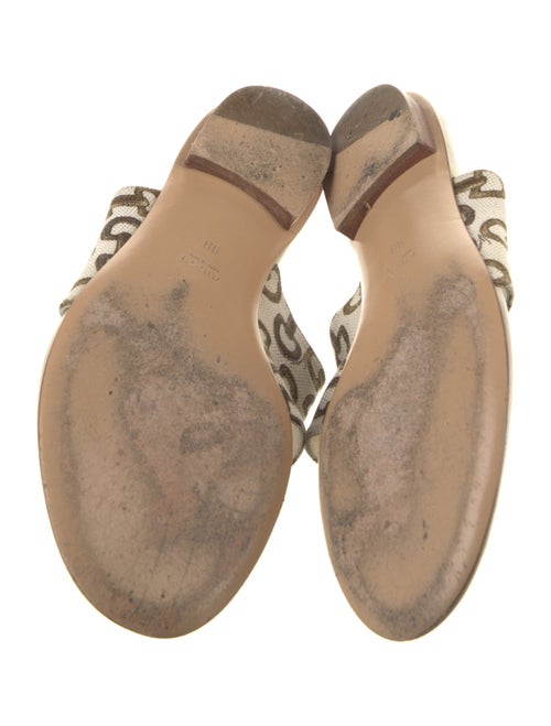 Gucci Horsebit Accent Canvas Slides