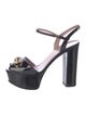 Gucci Horsebit Accent Patent Leather Slingback Sandals