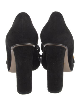 Gucci Double G Logo Suede Pumps