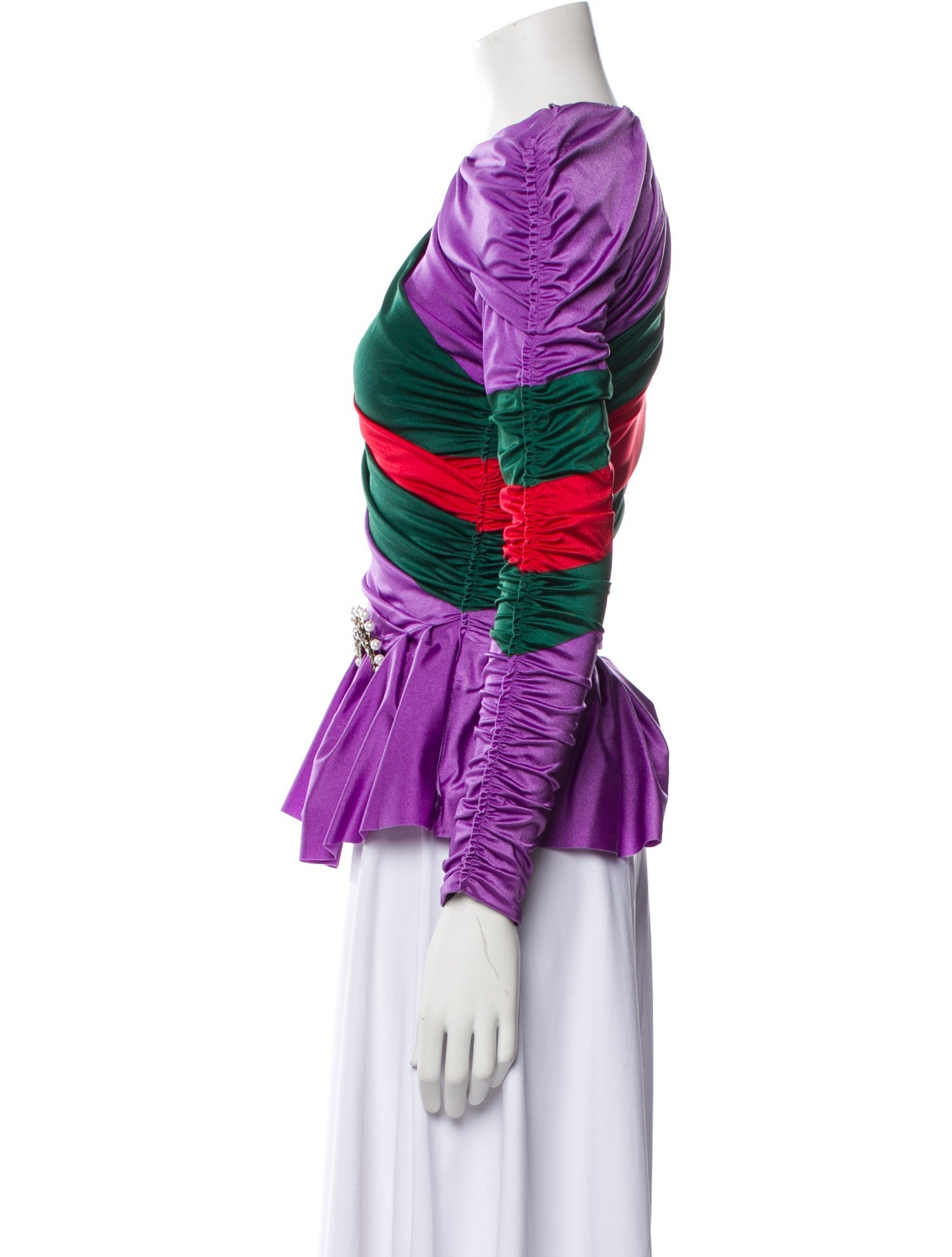 Gucci Striped Crew Neck Top