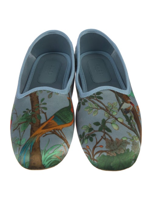 Gucci Tian Print Satin Ballet Flats