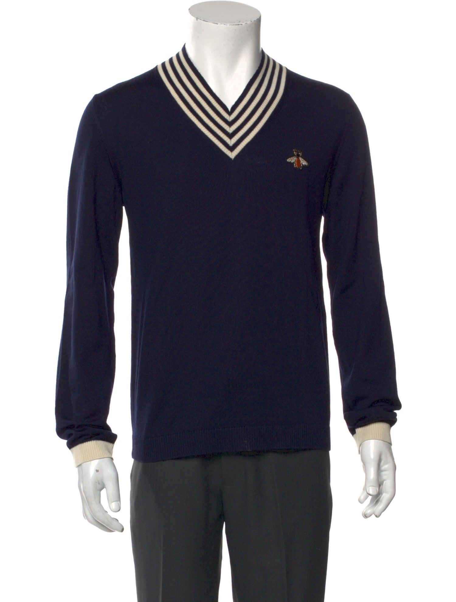 Gucci Bee Accent Wool Pullover