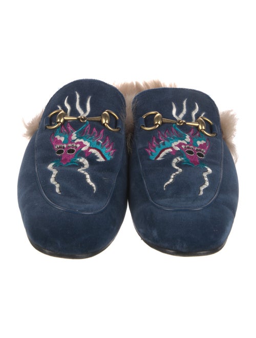 Gucci Horsebit Accent Velvet Slippers
