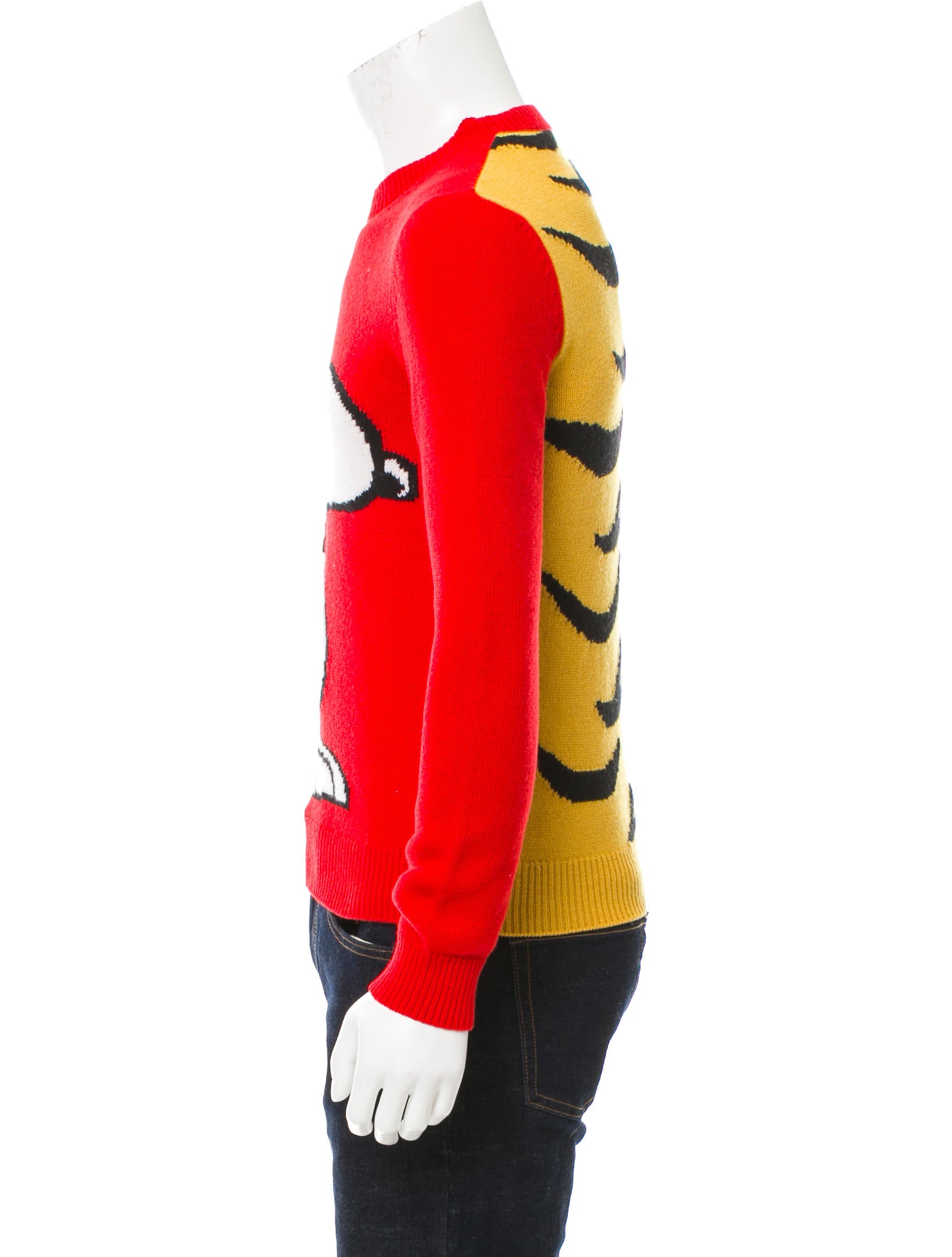 Gucci Snoopy Tiger Stripe Sweater Red Sweaters, Clothing GUC173052