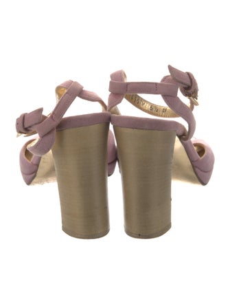 Gucci Web Accent Suede Sandals