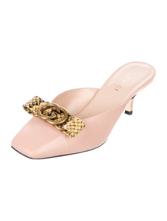 Gucci Flora Print Leather Slides