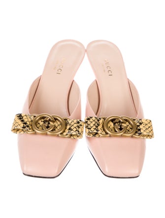 Gucci Flora Print Leather Slides